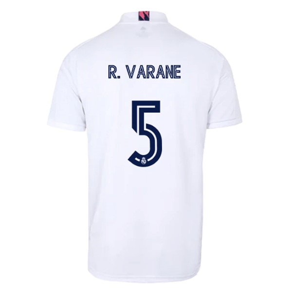 Camiseta Real Madrid Replica Primera Ropa NO.5 Varane 2020/21 Blanco